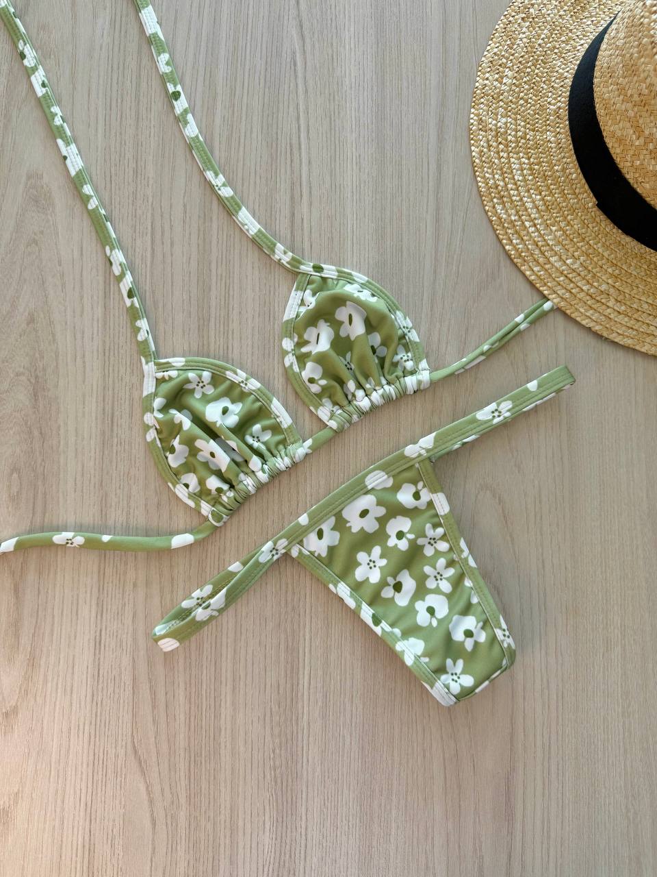 Biquíni Fita Verde Floral