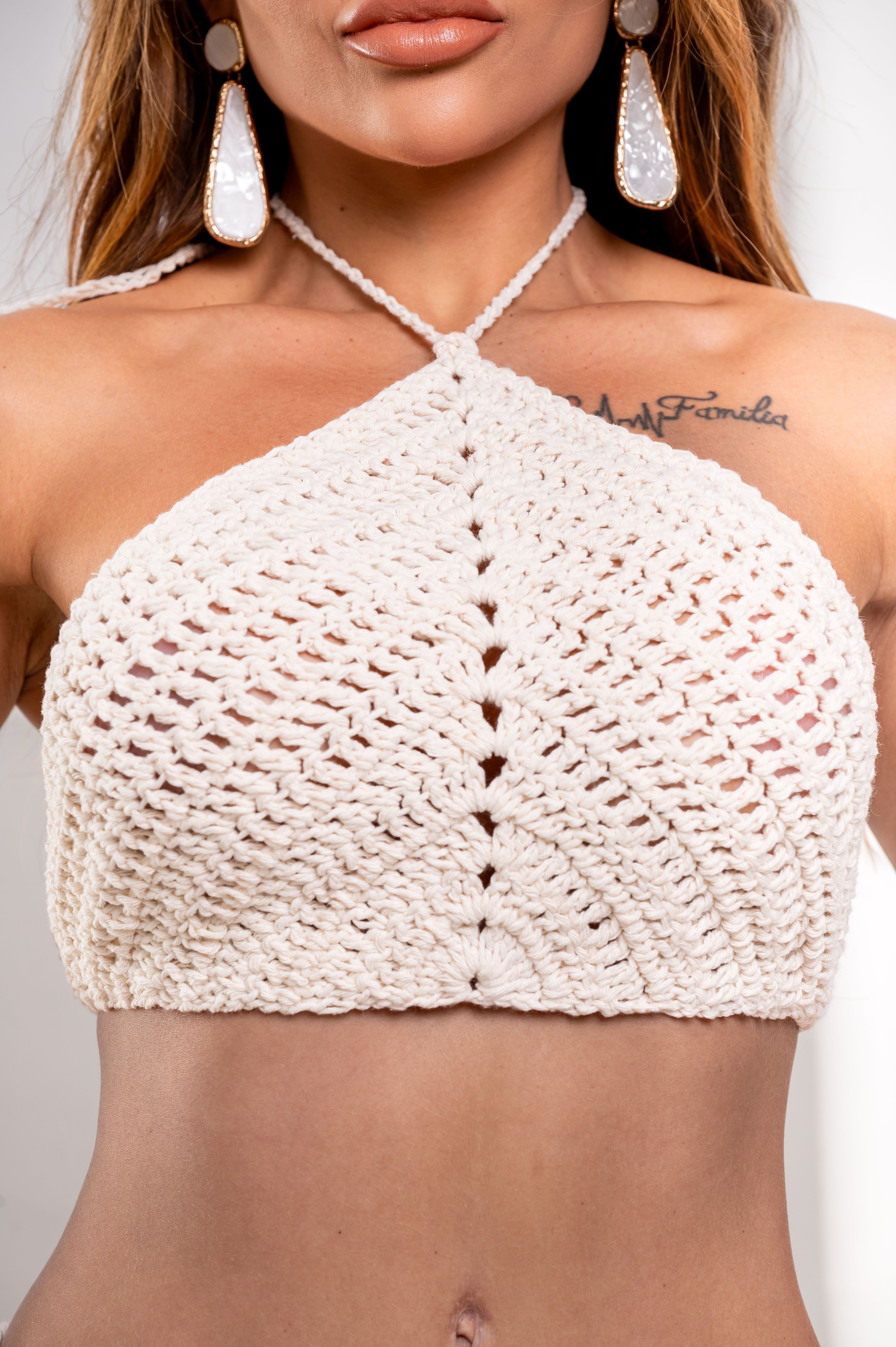 Top Triângulo Crochê