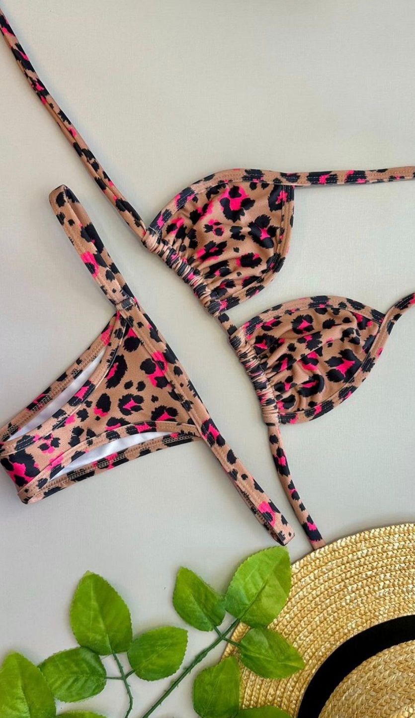 Biquíni Fita Animal Print Marrom