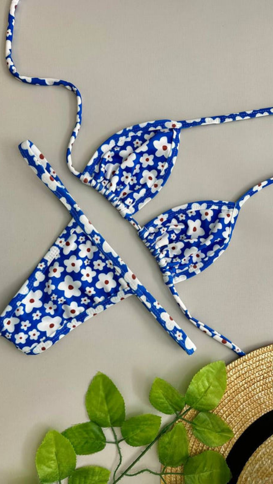 Biquíni Fita Flor Azul