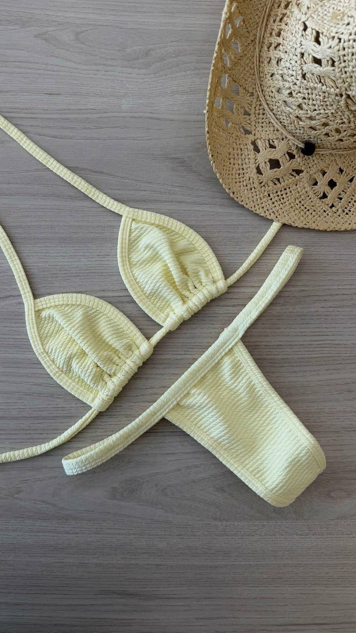 Biquíni Fita Amarelo Textura