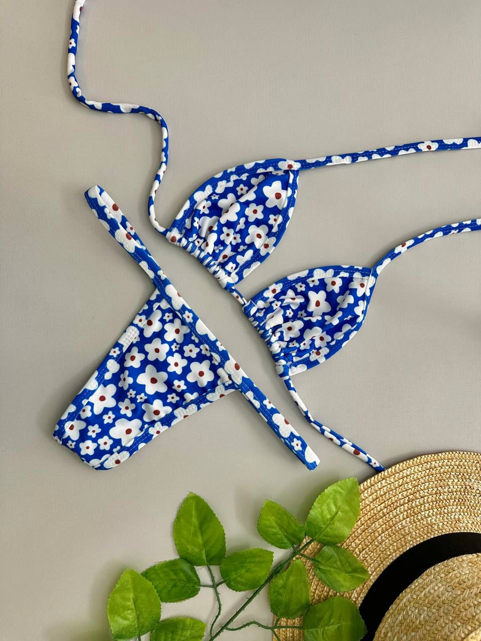 Biquíni Fita Flor Azul