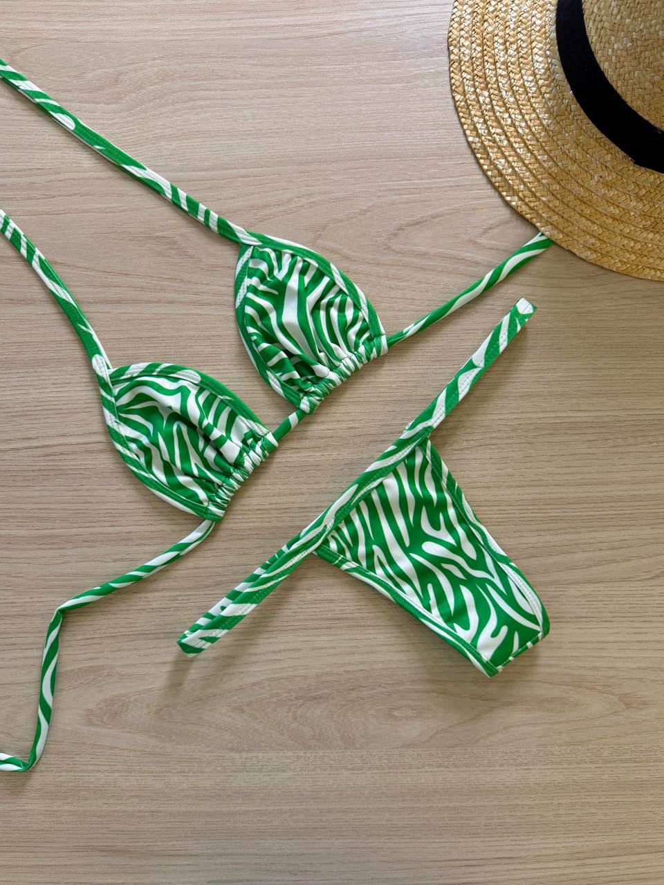 Biquíni Fita Animal Print Verde