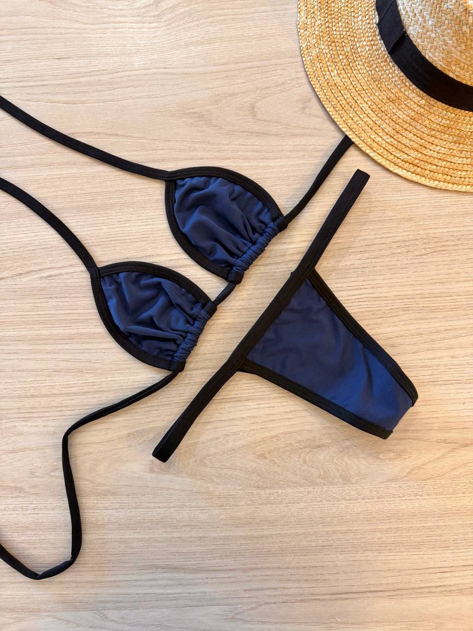 Biquíni Fita Azul Marinho com preto